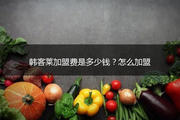 韩客莱加盟费是多少钱？怎么加盟