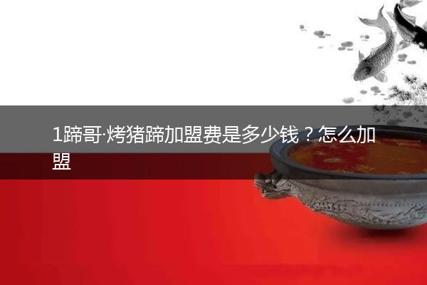 1蹄哥·烤猪蹄加盟费是多少钱？怎么加盟