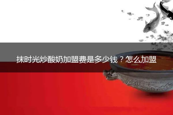 抹时光炒酸奶加盟费是多少钱？怎么加盟