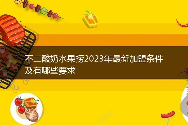 不二酸奶水果捞2023年最新加盟条件及有哪些要求