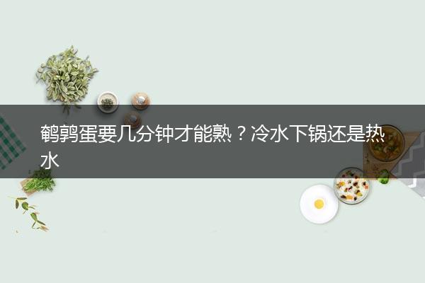 鹌鹑蛋要几分钟才能熟？冷水下锅还是热水