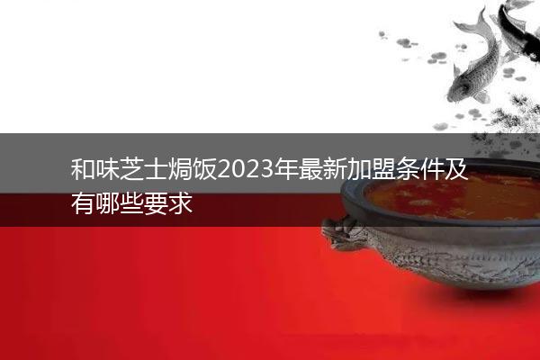 和味芝士焗饭2023年最新加盟条件及有哪些要求