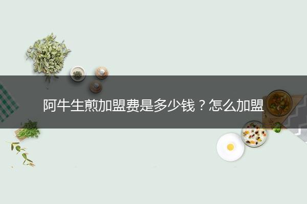 阿牛生煎加盟费是多少钱？怎么加盟