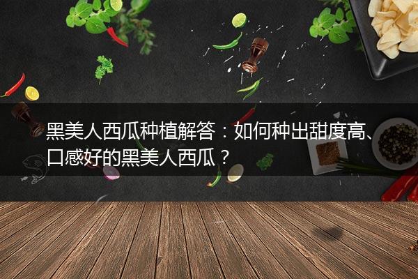 黑美人西瓜种植解答：如何种出甜度高、口感好的黑美人西瓜？