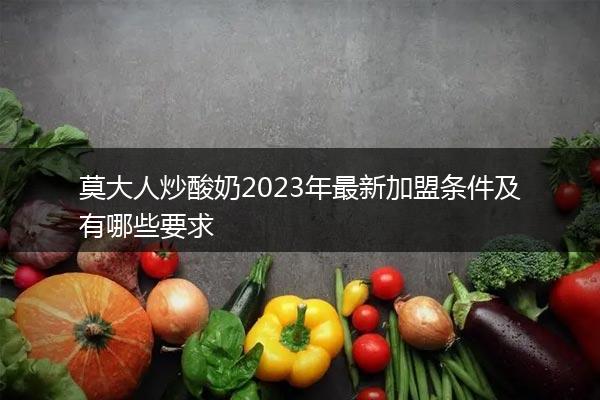 莫大人炒酸奶2023年最新加盟条件及有哪些要求