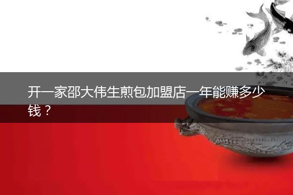 开一家邵大伟生煎包加盟店一年能赚多少钱？