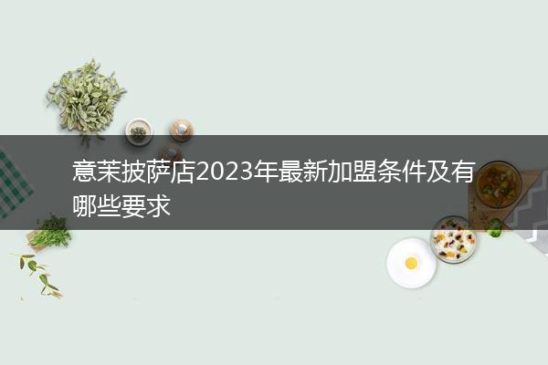 意茉披萨店2023年最新加盟条件及有哪些要求