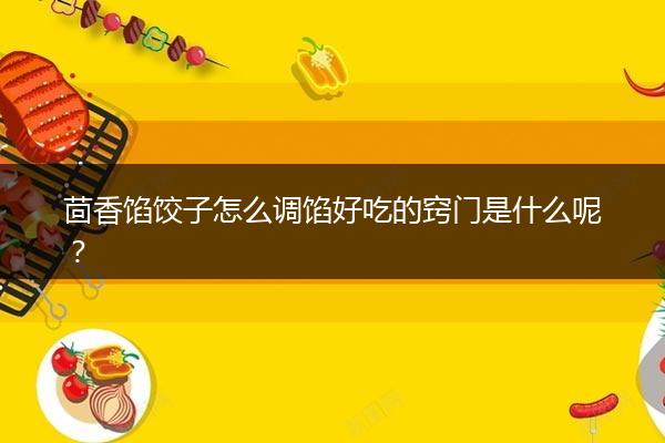 茴香馅饺子怎么调馅好吃的窍门是什么呢？