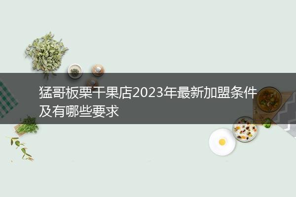 猛哥板栗干果店2023年最新加盟条件及有哪些要求