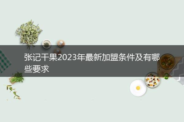 张记干果2023年最新加盟条件及有哪些要求