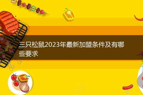 三只松鼠2023年最新加盟条件及有哪些要求