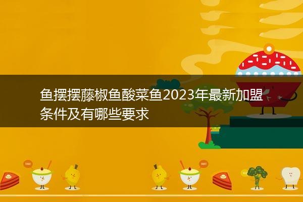 鱼摆摆藤椒鱼酸菜鱼2023年最新加盟条件及有哪些要求