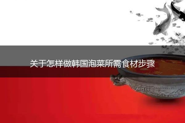 关于怎样做韩国泡菜所需食材步骤
