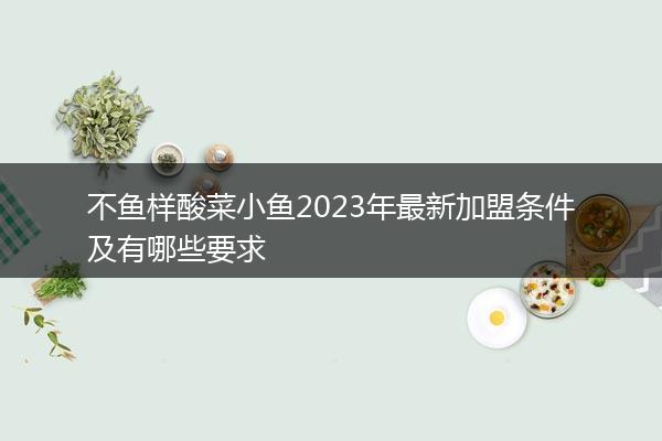 不鱼样酸菜小鱼2023年最新加盟条件及有哪些要求