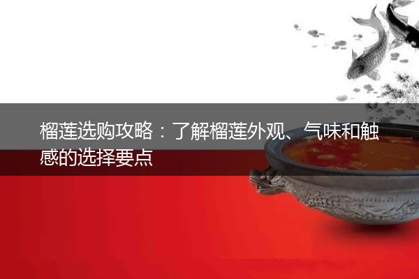 榴莲选购攻略：了解榴莲外观、气味和触感的选择要点