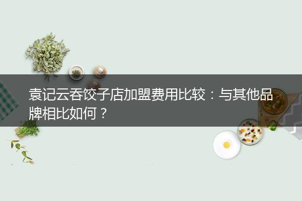 袁记云吞饺子店加盟费用比较：与其他品牌相比如何？
